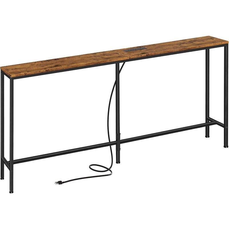 Narrow Entryway Console Table with Power Outlet