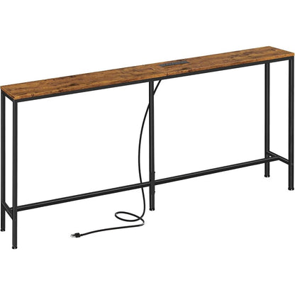 Narrow Entryway Console Table with Power Outlet