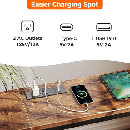 Narrow Entryway Console Table with Power Outlet