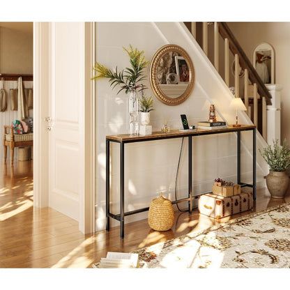Narrow Entryway Console Table with Power Outlet